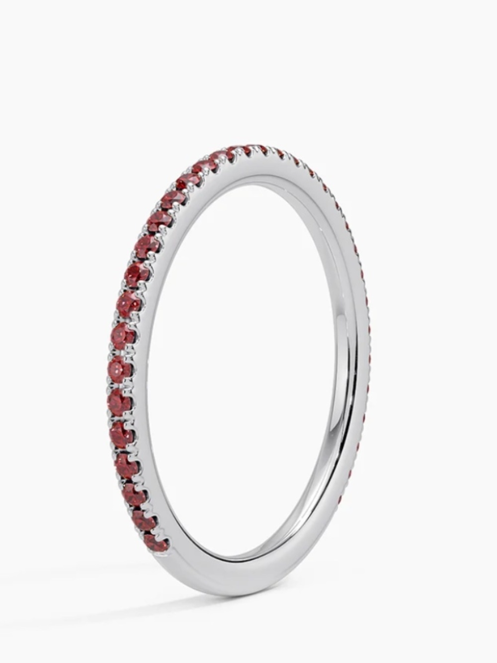 Brilliant Earth Luxe Ballad 18K White Gold Garnet Eternity Band-Size 8.25